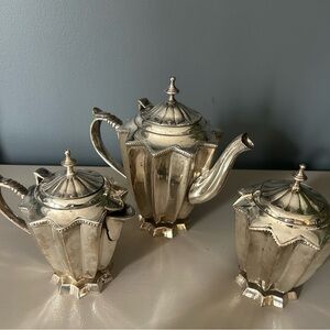 Bombay and Company silver tea set
